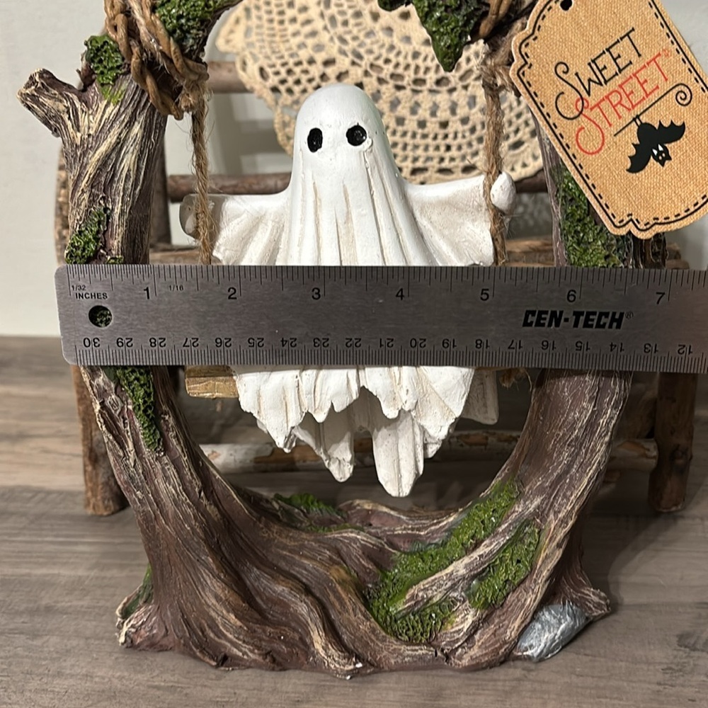 LAST ONE! SWEET STREET Ghost on Tree Swing Halloween Tabletop DecorNEW VIRAL - Picture 10 of 10